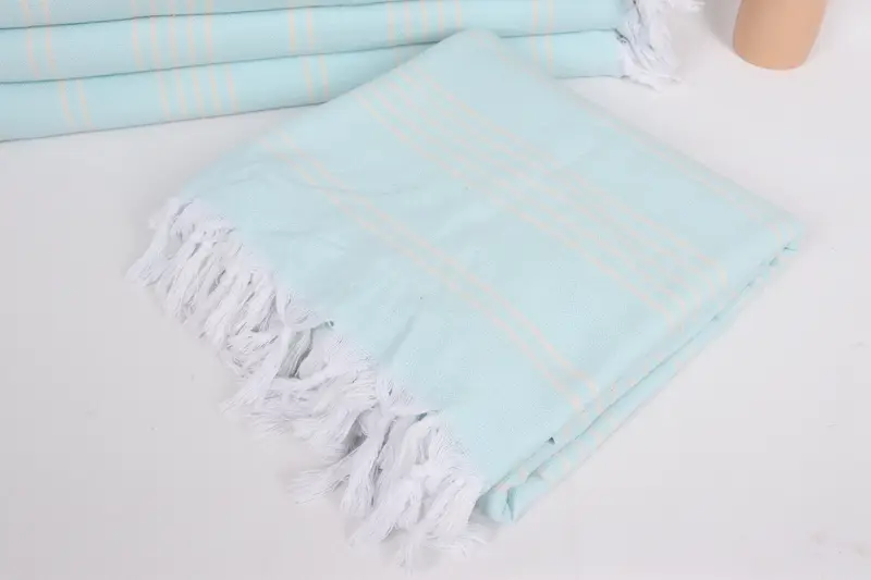 96x70 Cotton Striped Towel, Bachelor Gifts, Custom Blanket, Turkish Blanket, Housewarming Gift, Customized Turkish Blanket, Decorative Bedspread - 5