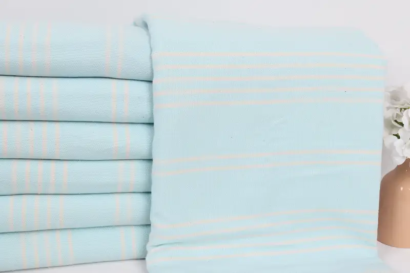 96x70 Cotton Striped Towel, Bachelor Gifts, Custom Blanket, Turkish Blanket, Housewarming Gift, Customized Turkish Blanket, Decorative Bedspread - 2