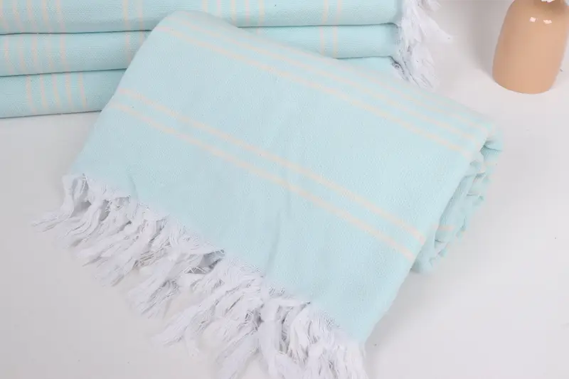 96x70 Cotton Striped Towel, Bachelor Gifts, Custom Blanket, Turkish Blanket, Housewarming Gift, Customized Turkish Blanket, Decorative Bedspread - 4