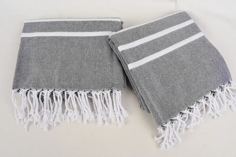 70x40 Baumwollstreifenhandtuch, Luxustuch, organisches türkisches Handtuch, Bio -Handtuch, bestickter Strandtuch, Junggesellenhandtuch, Freundes Weihnachtsgeschenk - 6