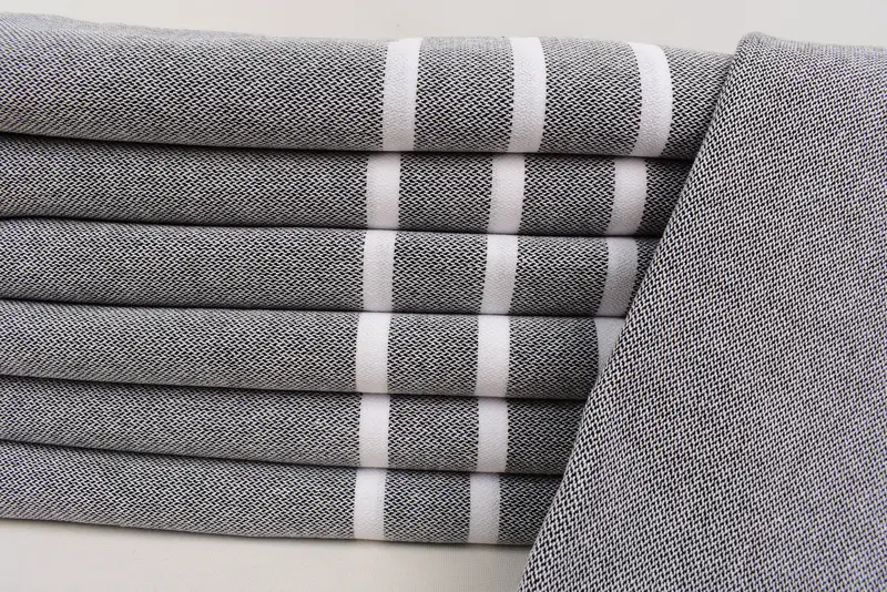 70x40 Baumwollstreifenhandtuch, Luxustuch, organisches türkisches Handtuch, Bio -Handtuch, bestickter Strandtuch, Junggesellenhandtuch, Freundes Weihnachtsgeschenk - 2