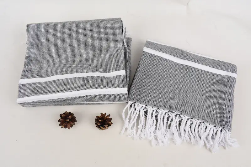 70x40 Baumwollstreifenhandtuch, Luxustuch, organisches türkisches Handtuch, Bio -Handtuch, bestickter Strandtuch, Junggesellenhandtuch, Freundes Weihnachtsgeschenk - 8