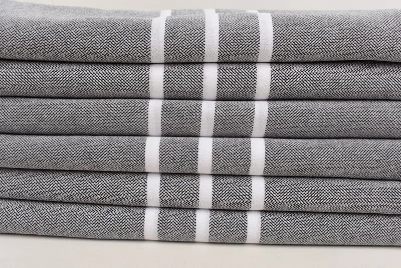 70x40 Baumwollstreifenhandtuch, Luxustuch, organisches türkisches Handtuch, Bio -Handtuch, bestickter Strandtuch, Junggesellenhandtuch, Freundes Weihnachtsgeschenk - 3