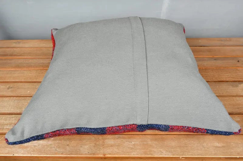 Interior Designer Pillow, Meditation Cushion Cover, 18x18 Red Pillow Cover, Handmade Kilim Cushion, Pillow, Pillow for Couch - 5