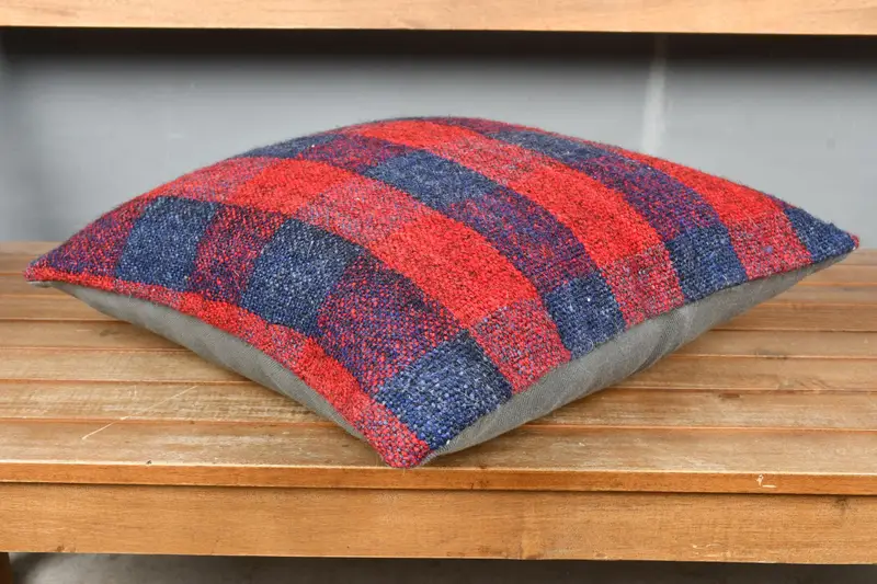 Interior Designer Pillow, Meditation Cushion Cover, 18x18 Red Pillow Cover, Handmade Kilim Cushion, Pillow, Pillow for Couch - 4