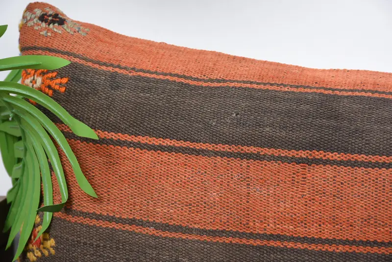 Ethnic Pillow Cover Pillow Case, Cushion, Kilim Cushion Sham, 12x36 Brown Cushion Cover, Turkish Kilim Pillow, Pillow for Couch - 2
