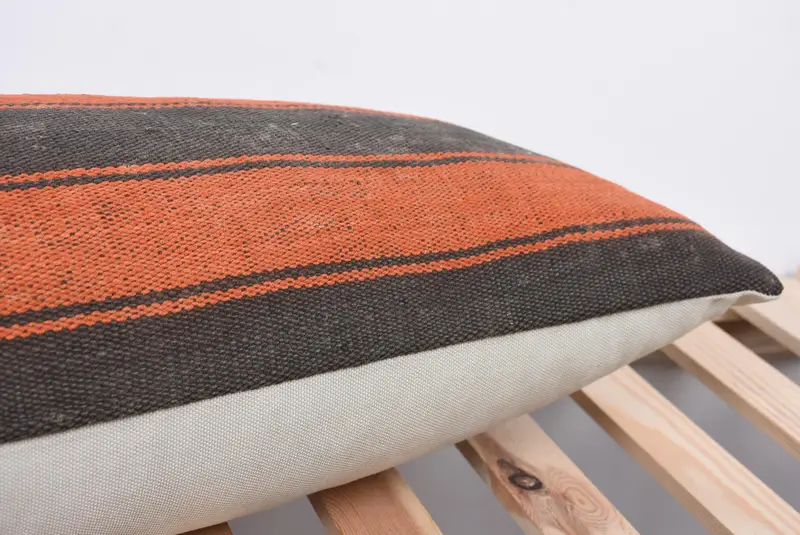 Ethnic Pillow Cover Pillow Case, Cushion, Kilim Cushion Sham, 12x36 Brown Cushion Cover, Turkish Kilim Pillow, Pillow for Couch - 7