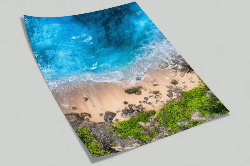Strandwandpapier, blaue Wandkunst, Meeres -Tapete, Blick auf Wandkunst, Küstenwandmalerei, Wellenwandplakat, Küstenwallpaper, - 9