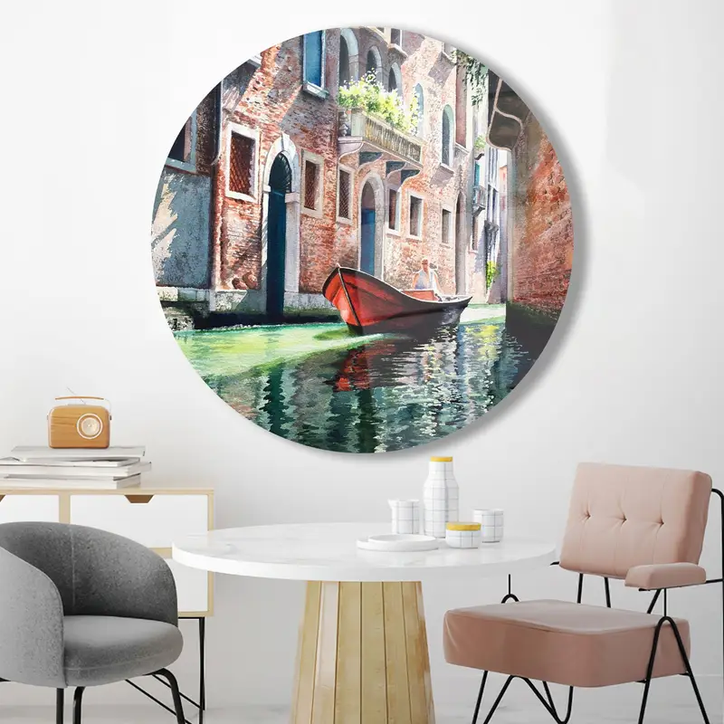 エレガントなヴェネツィアの風景プリント ガラス - モダンなイタリアのデザイン