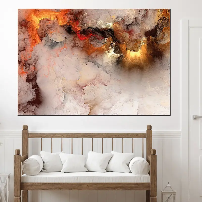Orange Marble, Abstract Canvas Art, Large Marble Art, Marble Wall Art, Abstract Marble Art, Abstract Marbling, Smoke Wall Art, Oil Painting - 2
