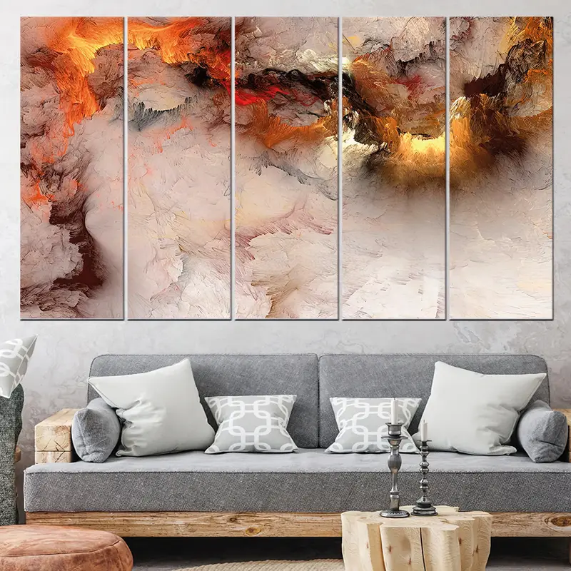 Orange Marble, Abstract Canvas Art, Large Marble Art, Marble Wall Art, Abstract Marble Art, Abstract Marbling, Smoke Wall Art, Oil Painting - 7