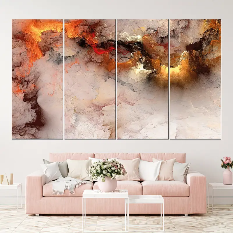 Orange Marble, Abstract Canvas Art, Large Marble Art, Marble Wall Art, Abstract Marble Art, Abstract Marbling, Smoke Wall Art, Oil Painting - 6