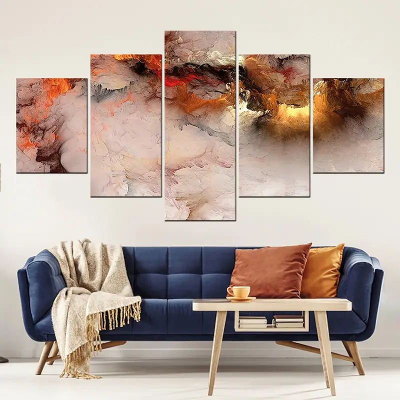Orange Marble, Abstract Canvas Art, Large Marble Art, Marble Wall Art, Abstract Marble Art, Abstract Marbling, Smoke Wall Art, Oil Painting - 5
