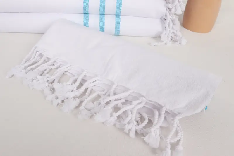 Monogram Tea Towel, Monogram Hand Towel, 40x24 Cotton Striped Towel, Beach Theme Wedding Gift, Custom Hand Towel, Monogrammed Hand Towel, Gym Towel - 4