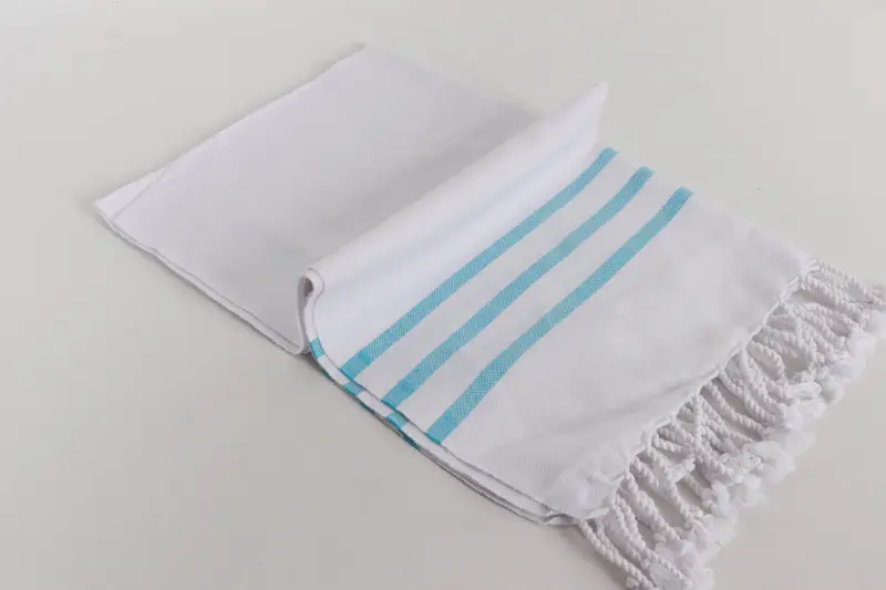 Monogram Tea Towel, Monogram Hand Towel, 40x24 Cotton Striped Towel, Beach Theme Wedding Gift, Custom Hand Towel, Monogrammed Hand Towel, Gym Towel - 6