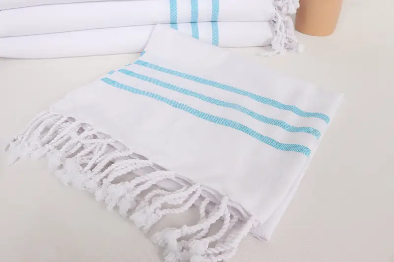 Monogram Tea Towel, Monogram Hand Towel, 40x24 Cotton Striped Towel, Beach Theme Wedding Gift, Custom Hand Towel, Monogrammed Hand Towel, Gym Towel - 5