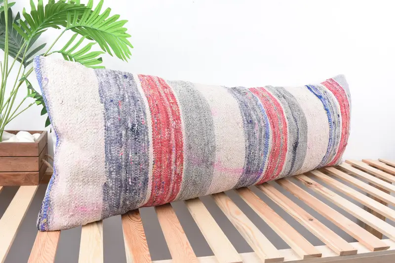 16x48 Gray Cushion, Antique Pillows, Kilim Pillow, Art Deco Pillow, Kilim Cushion Sham, Designer Throw Cushion, Armchair Pillow Sham, Pillow Sham - 4