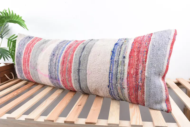 16x48 Gray Cushion, Antique Pillows, Kilim Pillow, Art Deco Pillow, Kilim Cushion Sham, Designer Throw Cushion, Armchair Pillow Sham, Pillow Sham - 5