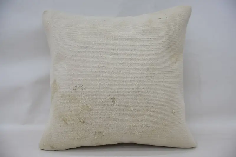 Turkish Plaid Beige Cushion Cover, Square Gift 20x20 inch Cushion - 1