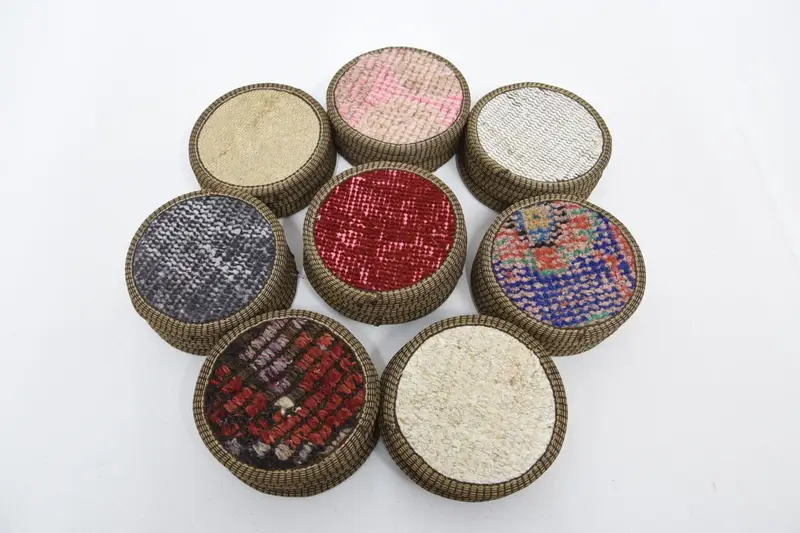 Unique Kilim Pattern, Non-Slip 5x5 Inch Circle Coasters