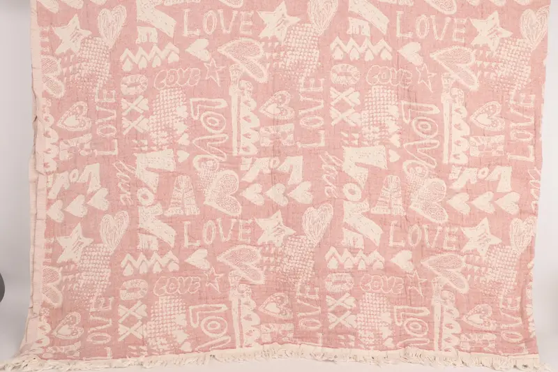 Bedspread Quenn, Custom Blanket, 98x76 Cotton Love Design Towel, Custom Wedding Gifts, Organic Throw, Aesthetic Blanket, Bachelorette Party Favors - 6