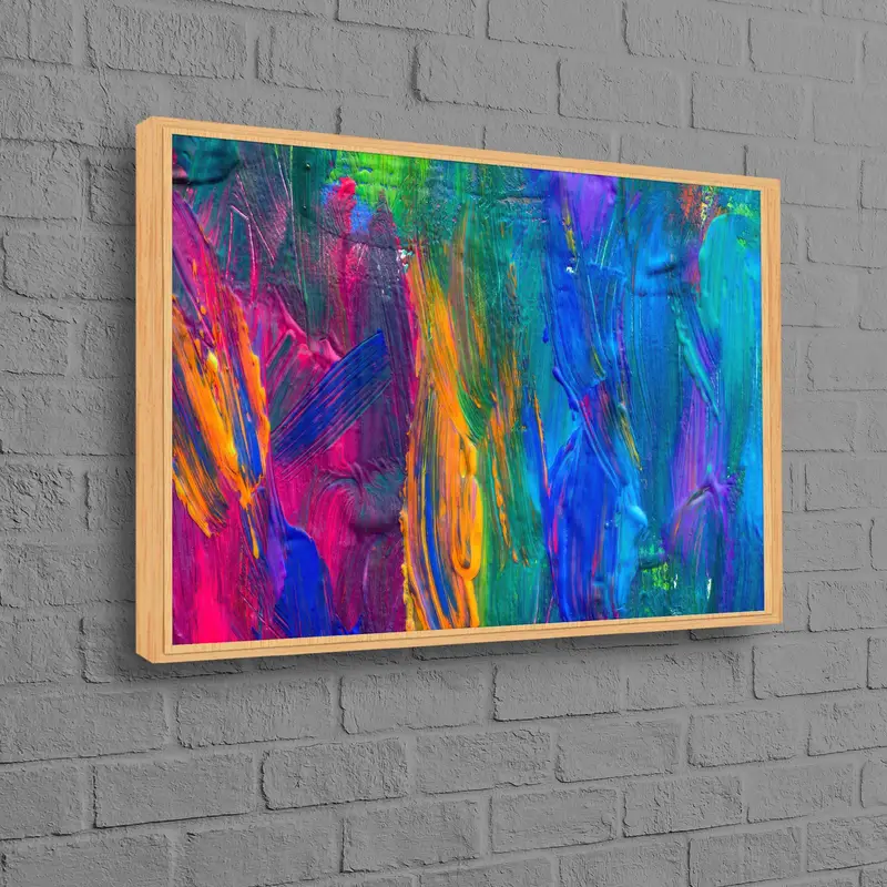 Soyut Renkli Kanvas: Canlı Fırça Desenli Baskılı Başyapıt