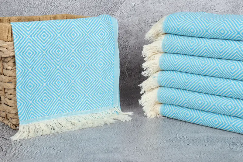 Turkish Hand Towel, Organic Towel, Turkish Tea Towel, Towel With Name, Bridesmaid Gifts Personalized, Bathroom Towels, 28x20 Cotton Diamond Towel - 3