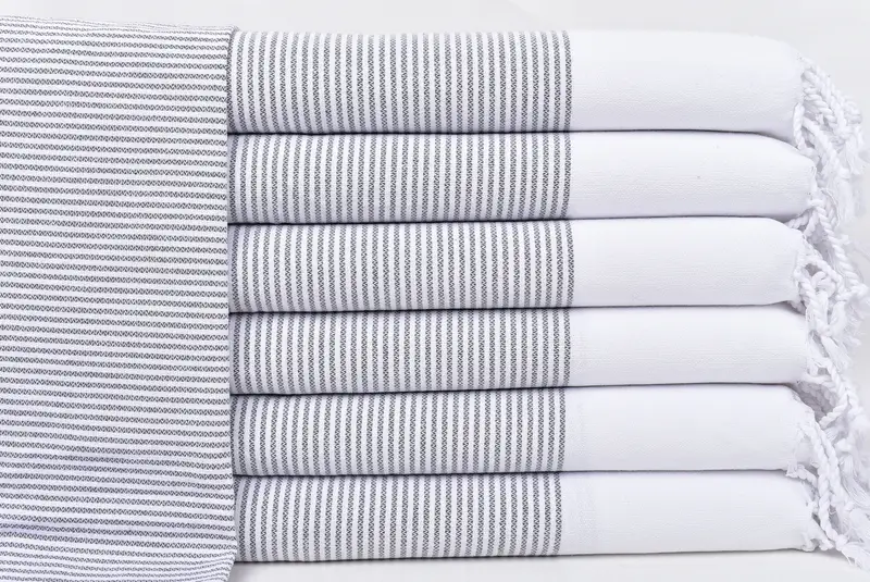 Konuk havlu, organik havlu, tatil havlu, Türk çay havlu, düğün hediyesi, özel çay havlu, kişiselleştirilmiş mutfak havlu, 40x18 pamuklu çizgili havlu - 1