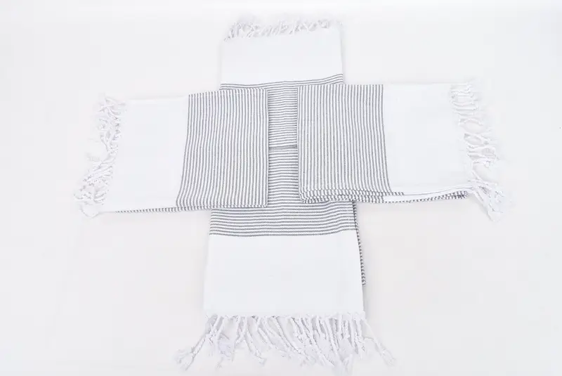 Konuk havlu, organik havlu, tatil havlu, Türk çay havlu, düğün hediyesi, özel çay havlu, kişiselleştirilmiş mutfak havlu, 40x18 pamuklu çizgili havlu - 6
