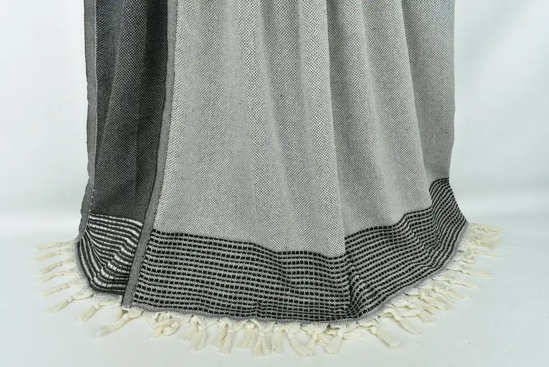 Boho Throw Blankets, Tablecloth, Bridesmaid Gifts, Halloween Blanket, Turkish Tablecloth, 96x92 Cotton Striped Towel, Shower Curtain, Couch Blanket - 8