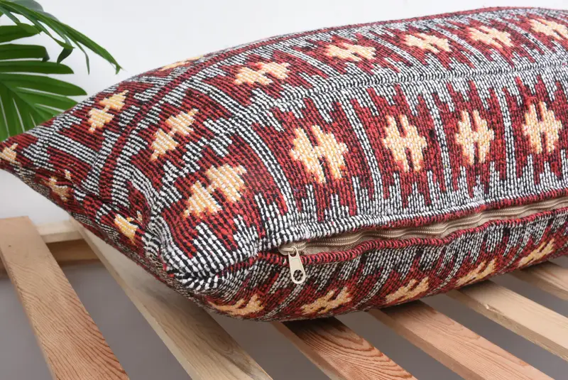 Turkish Kilim Pillow, Kilim Pillow Cover, Pillow Cover, Luxury Pillow Sham, Handmade Rug Seat Pillow, Home Decor Pillow, 16x43 White Pillow Cover - 6