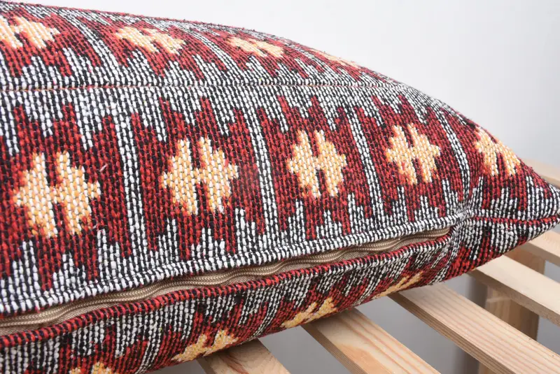 Turkish Kilim Pillow, Kilim Pillow Cover, Pillow Cover, Luxury Pillow Sham, Handmade Rug Seat Pillow, Home Decor Pillow, 16x43 White Pillow Cover - 7