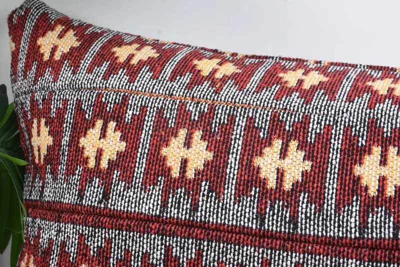 Turkish Kilim Pillow, Kilim Pillow Cover, Pillow Cover, Luxury Pillow Sham, Handmade Rug Seat Pillow, Home Decor Pillow, 16x43 White Pillow Cover - 2