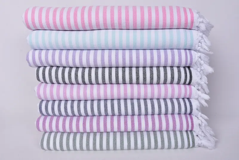 Bachelorette Party Favors Beach, Travel towel, Embroidered Turkish Towel, 70x36 Linen Terry Striped Towel, Beach Towel Bulk, Bridesmaid Gifts - 2