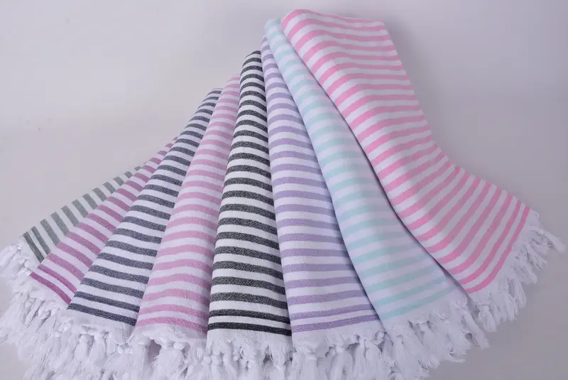 Bachelorette Party Favors Beach, Travel towel, Embroidered Turkish Towel, 70x36 Linen Terry Striped Towel, Beach Towel Bulk, Bridesmaid Gifts - 4