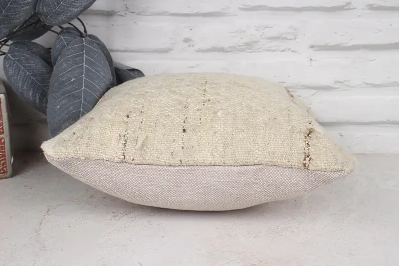Pattern Throw Cushion Case, Pillow Cover, 12x12 Beige Pillow Sham, Accent Cushion Case, Kilim Pillow Cover, Throw Kilim Pillow, Pillow for Couch - 5