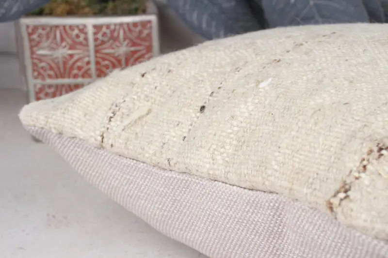 Pattern Throw Cushion Case, Pillow Cover, 12x12 Beige Pillow Sham, Accent Cushion Case, Kilim Pillow Cover, Throw Kilim Pillow, Pillow for Couch - 7