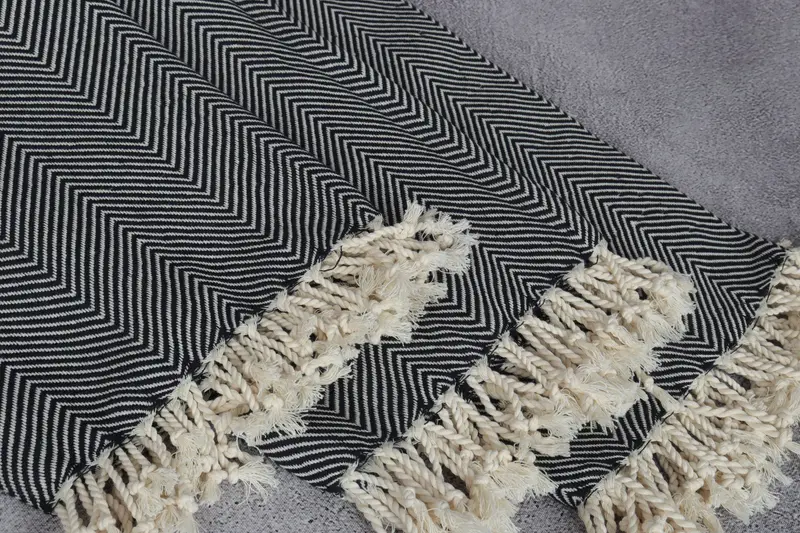 70x40 Cotton Herringbone Towel, Wedding Towel, Best Friend Gift, Organic Towel, Wedding Gift Ideas, Travel towel, Bridesmaid Gift, Beach Towel Bulk - 5