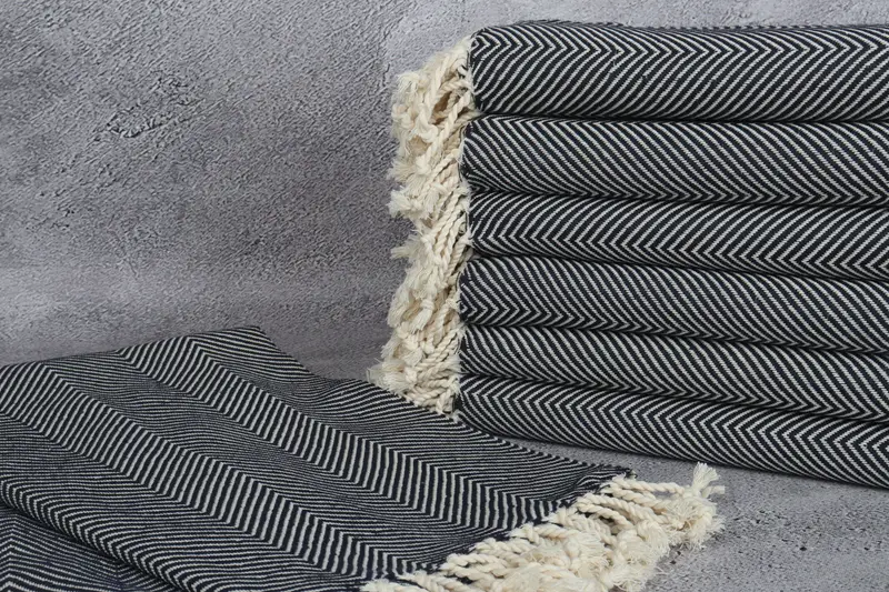 70x40 Cotton Herringbone Towel, Wedding Towel, Best Friend Gift, Organic Towel, Wedding Gift Ideas, Travel towel, Bridesmaid Gift, Beach Towel Bulk - 2