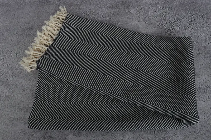 70x40 Cotton Herringbone Towel, Wedding Towel, Best Friend Gift, Organic Towel, Wedding Gift Ideas, Travel towel, Bridesmaid Gift, Beach Towel Bulk - 6