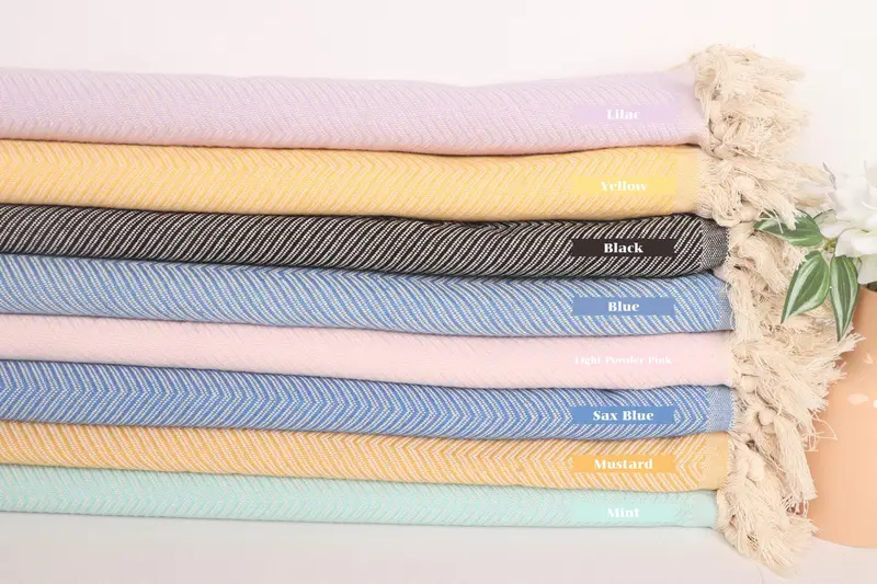 Wedding Favors, Decorative Bedspread, Decorative Blanket, 84x68 Cotton Zig zag Towel, Best Wedding Gift, Custom Blanket, Wedding Day Gift For Bride - 2