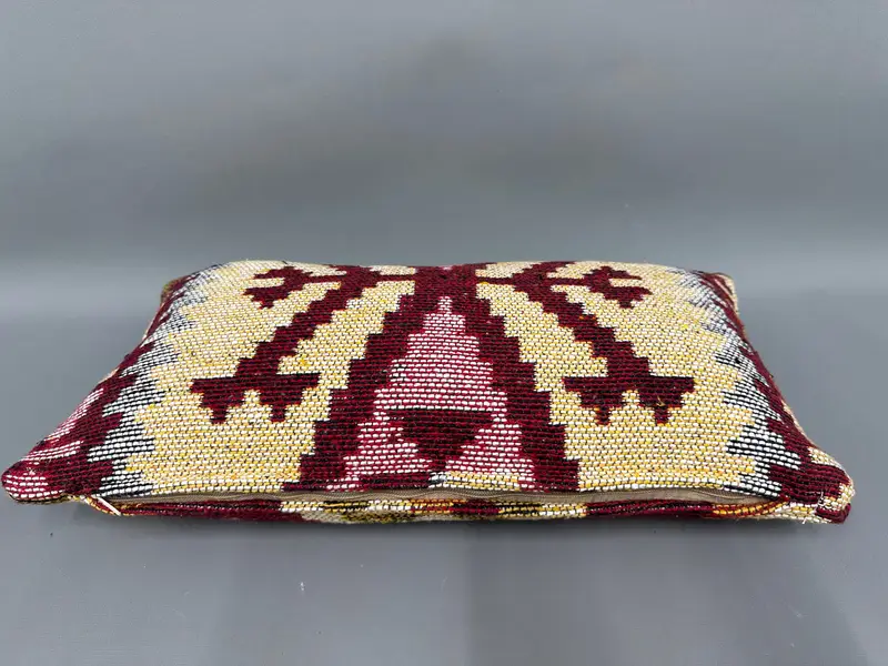 Ethnical Kilim Rug Pillow, Kilim Pillow, Cushion Case, Nomadic Pillow Cover, Kilim Pillow Cover, 10x20 Yellow Cushion Cover - 7