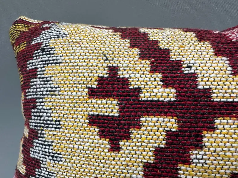 Ethnical Kilim Rug Pillow, Kilim Pillow, Cushion Case, Nomadic Pillow Cover, Kilim Pillow Cover, 10x20 Yellow Cushion Cover - 5