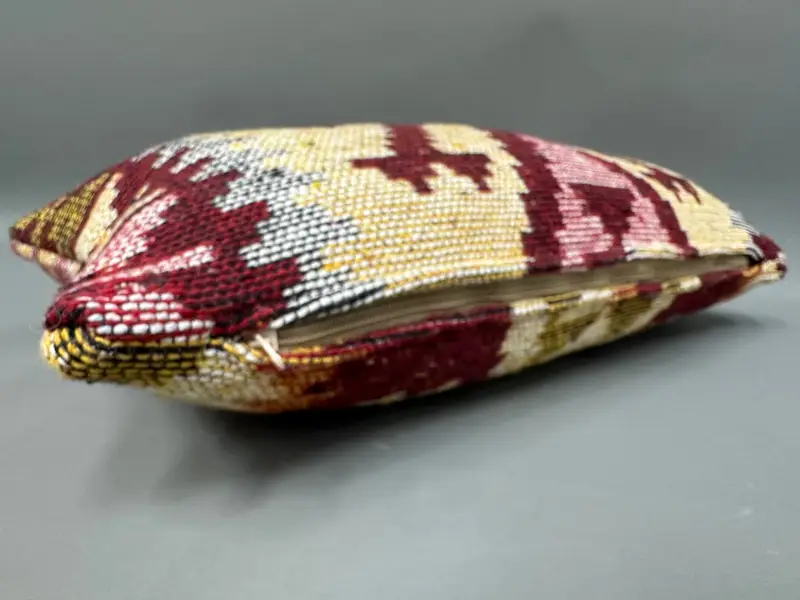 Ethnical Kilim Rug Pillow, Kilim Pillow, Cushion Case, Nomadic Pillow Cover, Kilim Pillow Cover, 10x20 Yellow Cushion Cover - 6