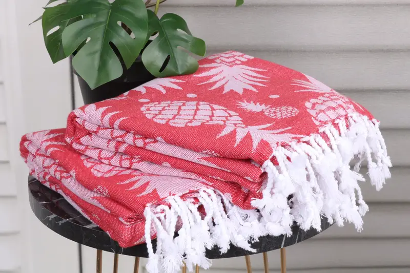 70x36 Cotton Pineapple Design Towel, Gift For Wedding Day, Bridesmaid Proposal Gift, Bachelorette Party Gift, Housewarming Gift, Travel towel - 4