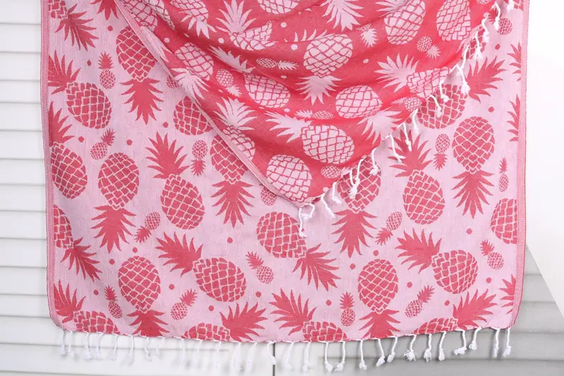 70x36 Cotton Pineapple Design Towel, Gift For Wedding Day, Bridesmaid Proposal Gift, Bachelorette Party Gift, Housewarming Gift, Travel towel - 1