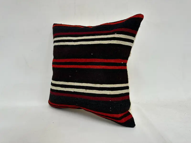 Cushion Case, 20x20 Brown Cushion, Turkish Kilim Pillow, Kilim Cushion Sham, Home Decor Pillow, Turkish Bench Pillow Sham - 4