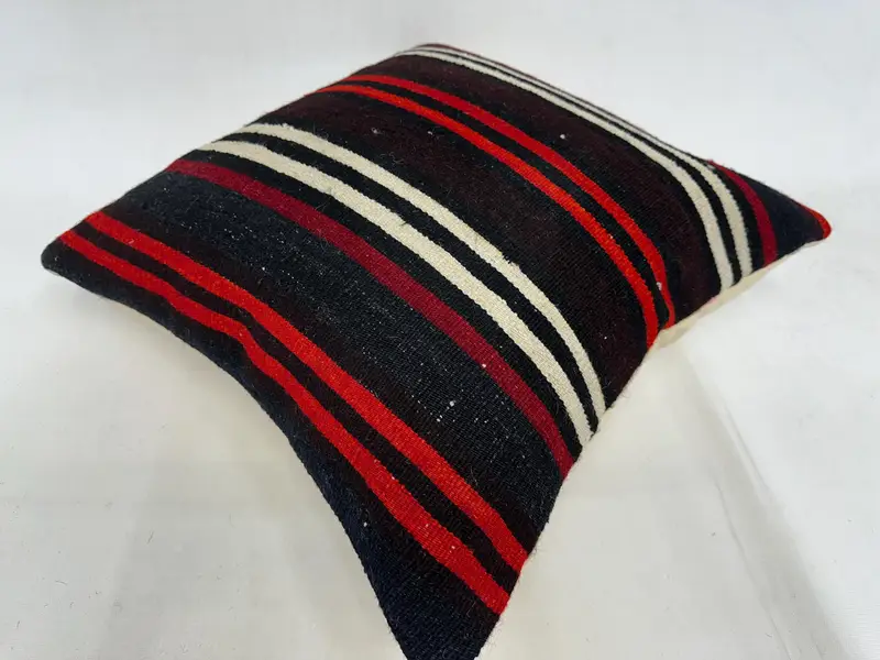 Cushion Case, 20x20 Brown Cushion, Turkish Kilim Pillow, Kilim Cushion Sham, Home Decor Pillow, Turkish Bench Pillow Sham - 6
