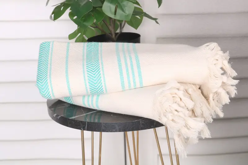Employee Gifts, Monogrammed Beach Towel, Organic towel, Wedding Anniversary Gift, Pool Towels, 70x40 Cotton Striped Towel, Lightweight Turkish towel - 3