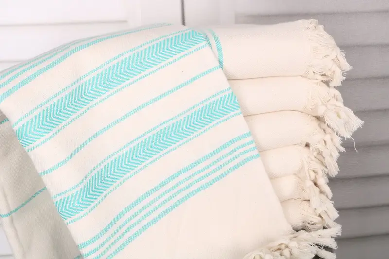 Employee Gifts, Monogrammed Beach Towel, Organic towel, Wedding Anniversary Gift, Pool Towels, 70x40 Cotton Striped Towel, Lightweight Turkish towel - 1